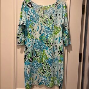 Lilly Pulitzer Eliza dress in spa blue let’s chat cha size medium